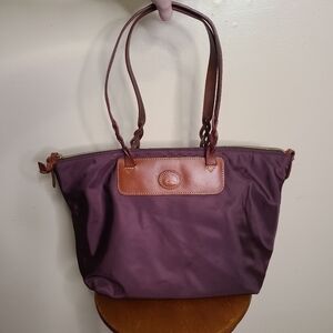 Dooney & Bourke Maroon Braided Handle Nylon Tote